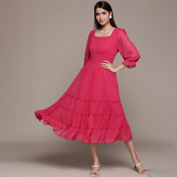 https://megashoppin.com/products/fuchsia-solid-chiffon-smocked-tiered-midi-dress