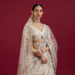 Teal Blue Embroidered Bridal Lehenga