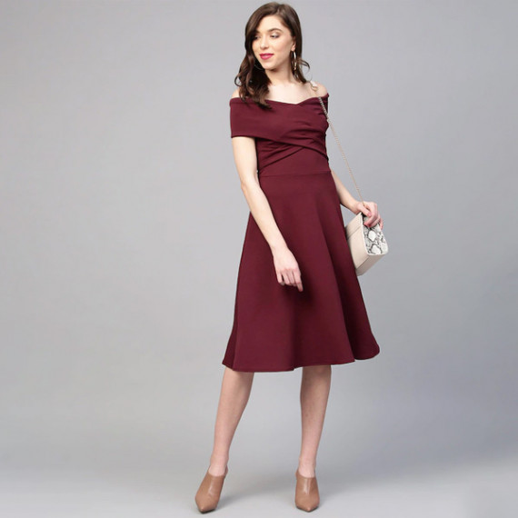 https://megashoppin.com/products/burgundy-off-shoulder-pleated-fit-flare-dress