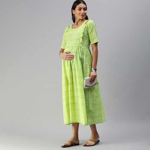 https://megashoppin.com/products/lime-green-woven-design-handloom-maternity-a-line-midi-dress