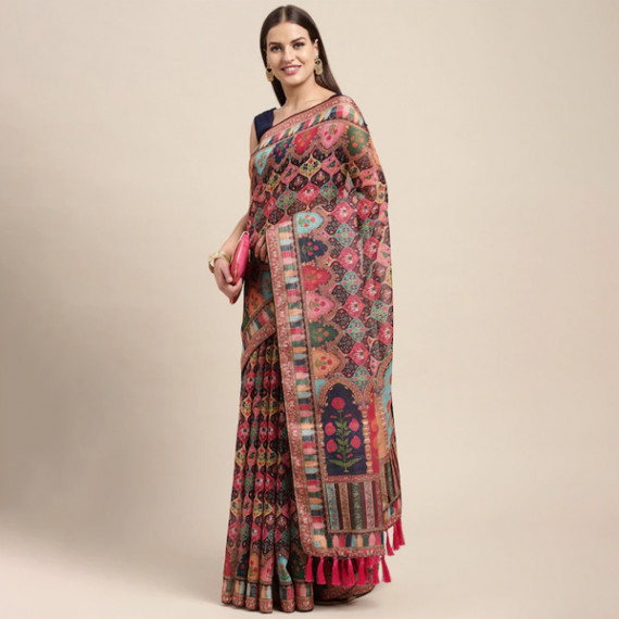 https://megashoppin.com/products/peach-coloured-multicoloured-kalamkari-sequinned-linen-blend-block-print-saree