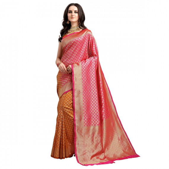 https://megashoppin.com/products/pink-mustard-yellow-ethnic-motifs-woven-design-half-half-kanjeevaram-saree