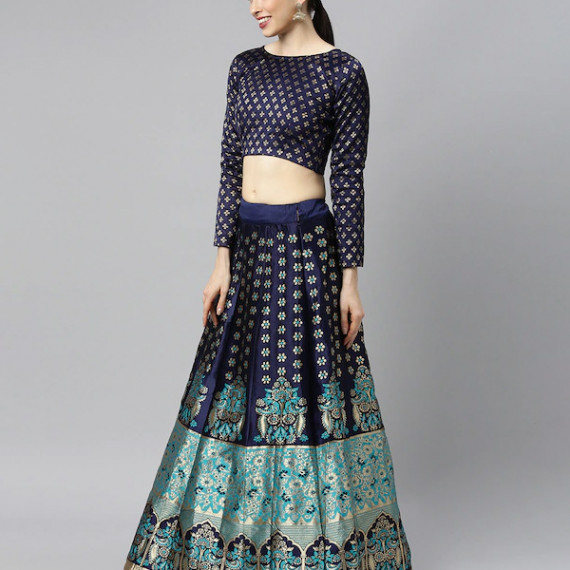 https://megashoppin.com/products/blue-green-woven-design-lehenga-choli