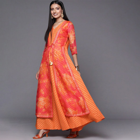 https://megashoppin.com/products/orange-striped-ethnic-maxi-dress